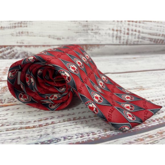 Boston Red Sox Silk Tie Necktie Mens Team MLB Eagle Neckwear - Picture 2 of 5
